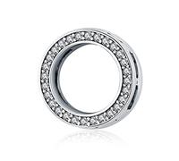 Der sanfte Kreis Mesh Armband Clip Charm 925 Sterling Silber Charm