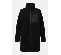 Fleecejacke DERBE "Kuschelby Long", Damen, Gr. 38, glitter, Obermaterial: 100% Polyester, relaxed fit, Raglanärmel, Jacken Fleecejacke, Fleecejacke, lang, glitzernd, warm (74798149-38) glitter