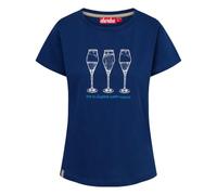 derbe Damen Rundhalsshirt T-Shirt Die Klügere, Farbe:Blau, Größe:XL, Artikel:-0182 Navy Peony