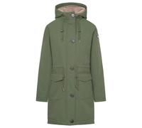 derbe Damen Winterjacke Festholm - Oliv Grün 46 - Warm Gefüttert Winterparker Teddy