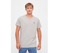 derbe Kurzarm T-shirt Print „Basic Kippes“ Grey M