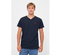 derbe Kurzarm T-shirt Print „Basic Kippes“ Navy 3XL