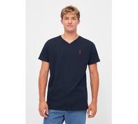 derbe Kurzarm T-shirt Print „Basic Kippes“ Navy XL