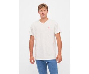 derbe Kurzarm T-shirt Print „Basic Kippes“ Off-white 3XL