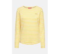 Derbe Langarmshirt Interstriped Damen Weiß Gelb Streifenshirt Weiß M