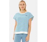Derbe T-Shirt Interstriped Damen Weiß Blau Blau L