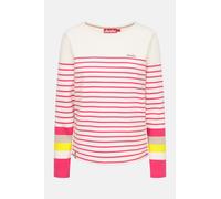 Derbe Streifenshirt Interstriped Block Damen Weiß Pink Langarmshirt GOTS Organic Pink XS
