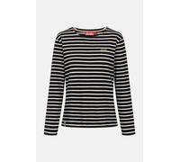 Derbe Streifenshirt Interstriped Damen Schwarz Weiß Langarmshirt GOTS Organic Schwarz