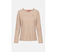 Derbe Streifenshirt Interstriped Damen Weiß Beige Langarmshirt GOTS Organic Beige