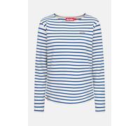 Derbe Streifenshirt Interstriped Damen Weiß Blau Langarmshirt GOTS Organic Blau L