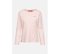 Derbe Streifenshirt Interstriped Damen Weiß Rosa Langarmshirt GOTS Organic Rosa