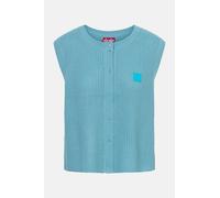 Derbe Strickpullover Basic Strick Vest Damen Türkis Hellblau Weste Türkis XL