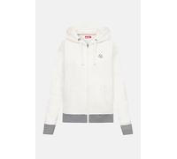 Derbe Sweatjacke Robbenschnute Striped Damen Weiß Zip Hoodie Weiß XS