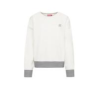 derbe Sweatshirt Robbenschnute Striped Damen - Weiß L - GOTS Crewneck | Robbe | Seehund | Pullover