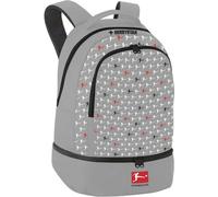 Derbystar Unisex - Erwachsene Bundesliga v22 Rucksack, Grau Schwarz Rot, 50 x 29.5 x 17.5cm