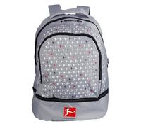 Derbystar Unisex - Erwachsene Bundesliga v22 Rucksack, Grau Schwarz Rot, 50 x 29.5 x 17.5cm