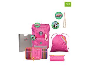 DerDieDas 6tlg. Schulranzen-Set "ErgoFlex Easy ECO Set" in Pink - (B)28 x (H)39 x (T)24 cm - 41% | Buero Schulbedarf