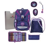 DerDieDas Schulranzen ErgoFlex Light LED Set 6-teilig Dancing Star violett