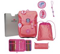 DerDieDas Schulranzen ErgoFlex Light Superflash Set 6-teilig Coral Reef lachsfarben