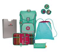 DER DIE DAS leichter Schulranzen, ErgoFlex Easy Peppermint Pony Set 5-teilig, ca. 20,5 l Volumen, ca. 950 g Gewicht