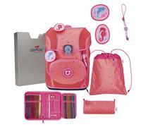 DerDieDas Schulranzen ErgoFlex Light Superflash Set 6-teilig Coral Reef lachsfarben