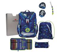 DerDieDas ErgoFlex Light LED Schulranzen-Set 5tlg. Moon Mission 22 Liter