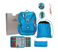 DerDieDas ErgoFlex Light Superflash Blue Ice Schulranzenset 5-teilig