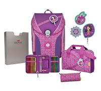 DerDiesDas Schulranzen-Set Ergoflex Max Purple Dots, 5-teilig