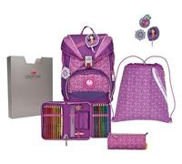 DerDieDas ErgoFlex Schulranzenset 5-teilig Purple Dots
