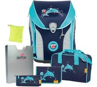 DerDieDas Glitter Dolphin - Delfin ErgoFlex MAX Schulranzen-Set 6tlg. - REGENHÜLLE GRATIS DAZU