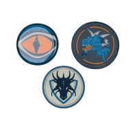 DerDieDas - Motiv-Buttons Wechselbuttons 3-Tlg. Dragon Eye rot/braun