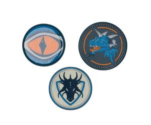 DerDieDas - Motiv-Buttons Wechselbuttons 3-Tlg. Dragon Eye rot/braun