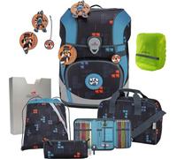 DerDieDas Schulranzen 1.Klasse Mädchen und Jungen ErgoFlex Tiny (7tlg. Set mit Sporttasche, Regenhülle gratis, Ninja Fighter)