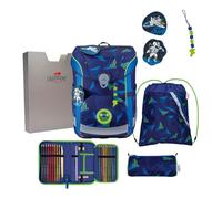 DerDieDas Schulranzen ErgoFlex Easy LED Set 6-teilig Moon Mission blau