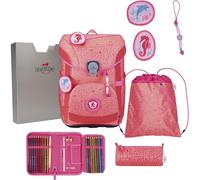 DerDieDas Schulranzen ErgoFlex Light Superflash Set 6-teilig Coral Reef lachsfarben