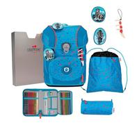 DerDieDas Schulranzen ErgoFlex Tiny Superflash Set 6-teilig Blue Ice hellblau