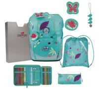 DerDieDas Schulranzen ErgoFlex Tiny Set 6-teilig Butterfly Garden türkis