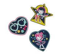 DerDieDas DDD Wechselbuttons 3-tlg. Neon Star mehrfarbig