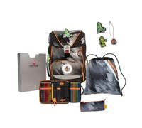 DerDieDas Schulrucksack-Set ErgoFlex Exklusiv LED Cyber Dino, 5-teilig