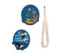 DerDieDas Wechselbuttons 3 teilig Grey Planet