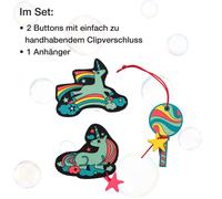 DerDieDas Wechselbuttons 3 teilig Rainbow Star