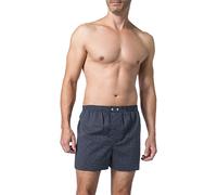 Derek Rose Classic Fit Cotton Boxer Shorts Navy Polka Dot Blau L