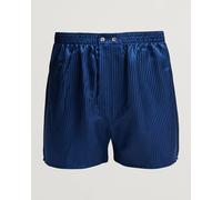 Derek Rose Classic Fit Silk Boxer Shorts Navy Blau S