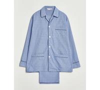 Derek Rose Piped Cotton Pyjama Set Light Blue Blau M