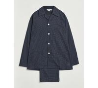 Derek Rose Printed Cotton Pyjama Set Navy Blau L