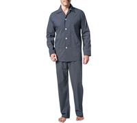 Derek Rose Printed Cotton Pyjama Set Navy Blau S