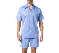 DEREK ROSE Pyjama Herren Baumwolle blau, XL