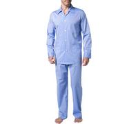 DEREK ROSE Pyjama Herren Baumwolle blau, XXL