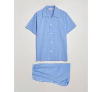 Derek Rose Shortie Cotton Pyjama Set Blue Blau S