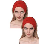 Deresina Headwear Extra Breites Elastisches Bambus Stirnband, Unisex-Schweißband, Make-up Haarband, Ohrwärmer, Haarbänder, Haarreifen für Alopezie Cinnemon (2 pieces)